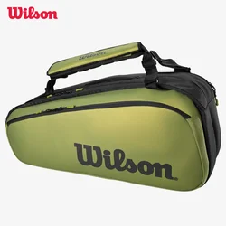 Wilson Blade Super Tour V8 Large Space 9 Pack Tennis Bag Green Professional Equipment Racquet Bag for Tennis Racket WR8016701001