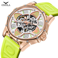 ONOLA 3833 Fashion Automatic Movement Mechanical Wrsitwatch Luminous Waterproof Silicone Strap Casual Sports Men Women Watches