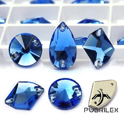 Light Sapphire Crystal Rhinestones Sew-on Glass for Dress Glass Strass Stones for Sewing in Clothes Decoration Shoe Bags