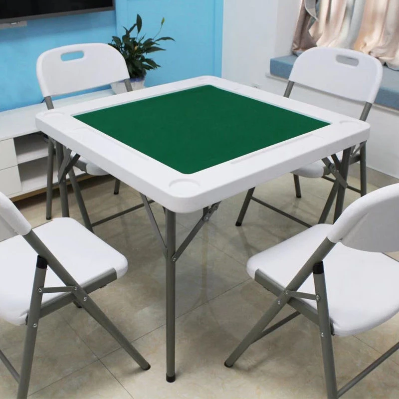 Outdoor Portable Design 4 People Manual Square Gambling Plastic Folding Mahjong Table