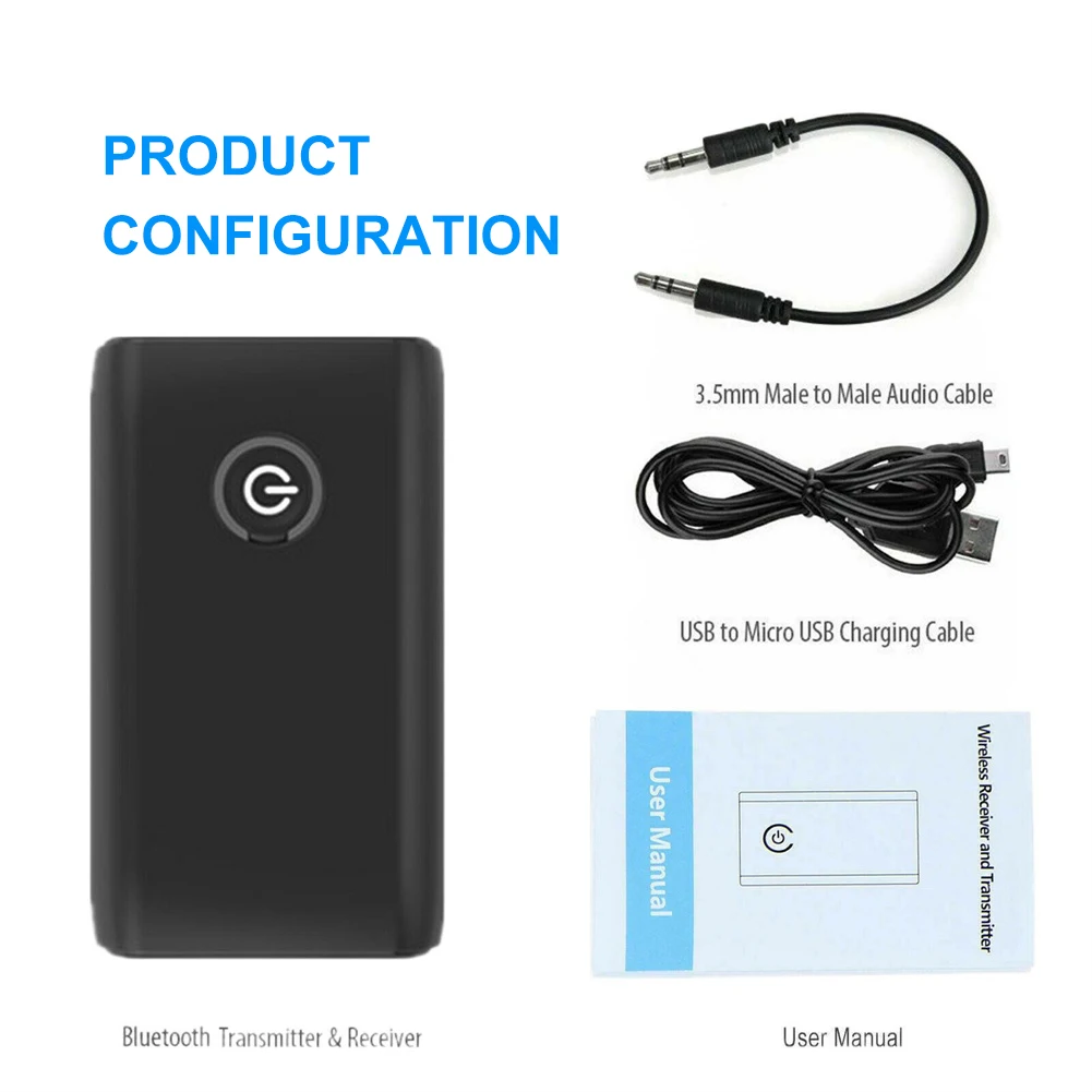 Compatível com Bluetooth sem fio 5.0 Transmissor e Receptor, 2 em 1, carregamento para TV, PC, alto-falante de carro, 3,5mm AUX, Hifi, Music Audio