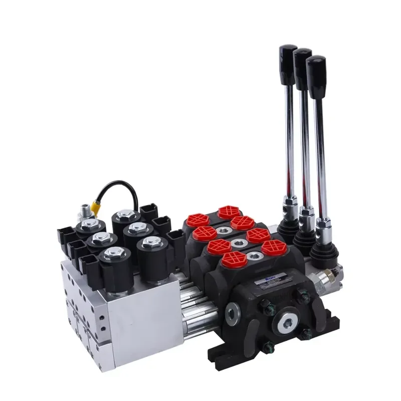 New 15.8 GPM Forklift 2-4 Spools 24V12V DC Electric Hydraulic Valve Block 1-12 Banks Hydraulic Directional Control
