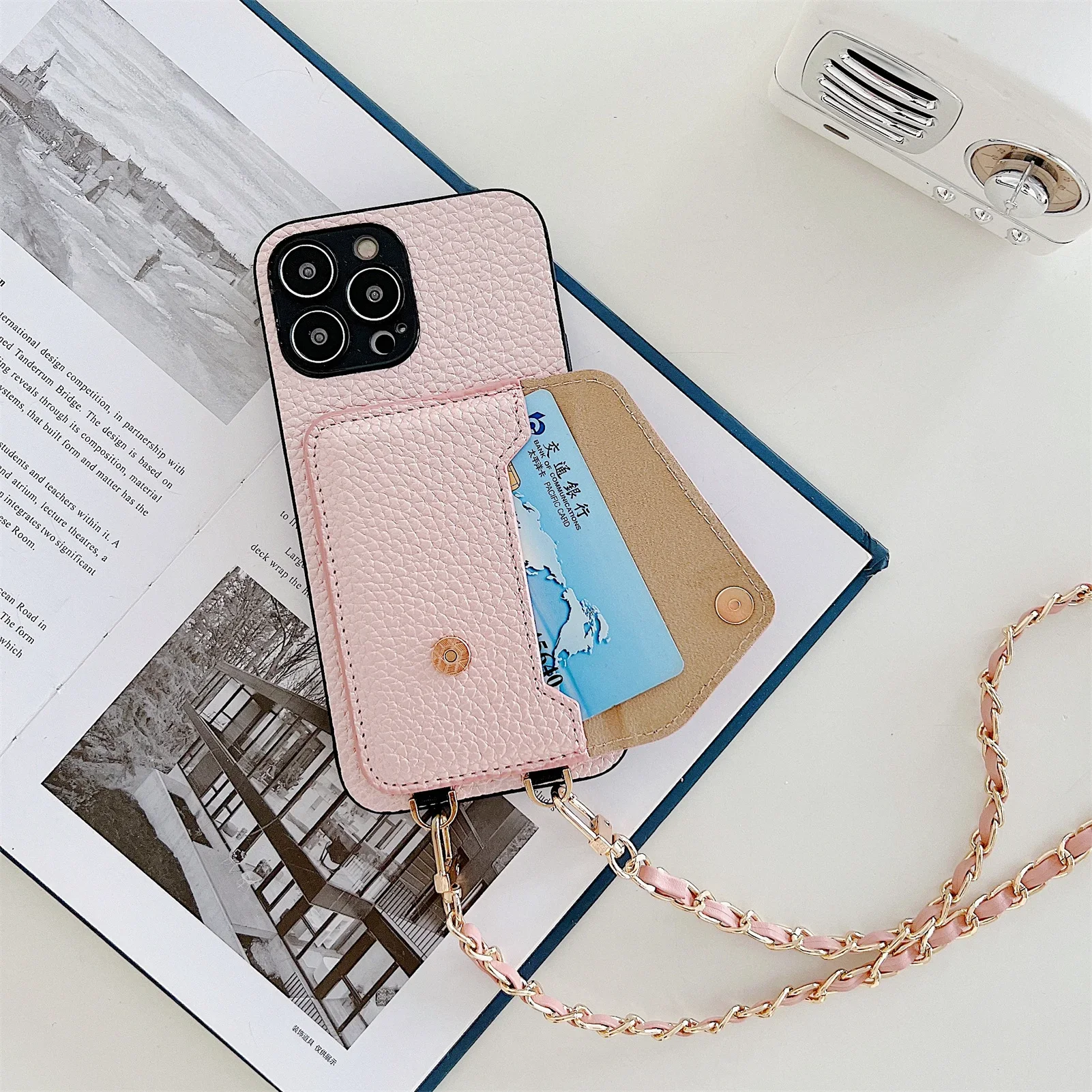 Handgelenkband Crossbody Brieftasche Handyhülle für iPhone 18 17 Air 16 15 14 13 12 Pro Max XR XS 8 7 Kartenhalter Kettenriemen Tasche Abdeckung – Detail 1