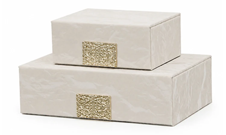 Luxury Jewelry Box Leather Simple Storage Jewelry Boxes Bracelet Necklaces Organizer Box Trinket Packaging Holiday Gift Supplies