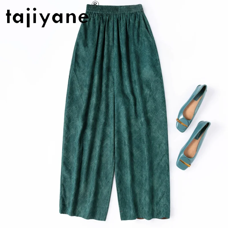 TAJIYANE 100% Real Mulberry Silk Pants for Woman Xiangyun Sha Baggy Pants Checked Harem Trousers Summer Clothes Women 2026 штаны