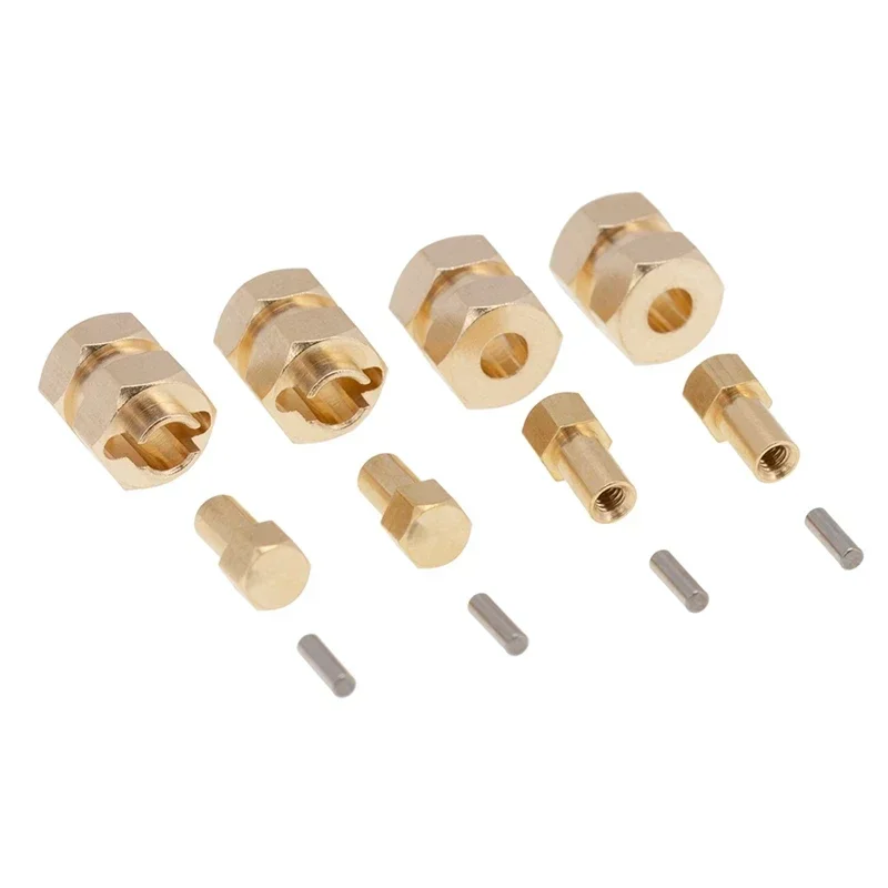 

4Pcs 4mm Widen Brass Wheel Hex Extended Adapter Upgrade Parts for 1/24 RC Crawler Axial SCX24 90081 AXI00002 Accessories