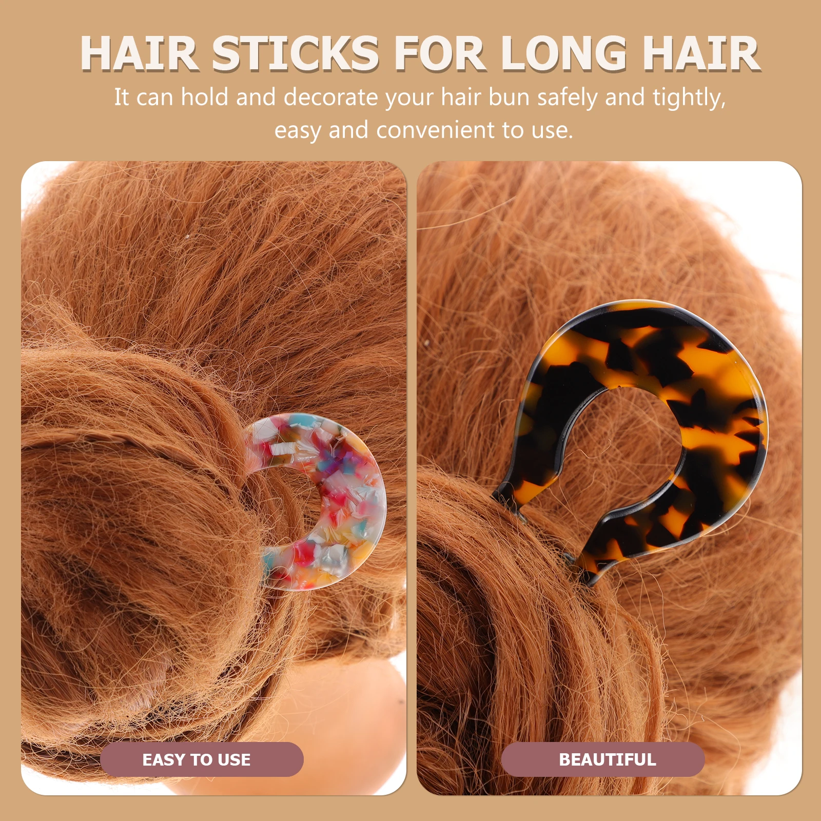 

4pcs U Shaped Forks Long Bun Fork Pin Sticks Chinese Hair Stick Styling Accessories Women Hair Decorations Gifts