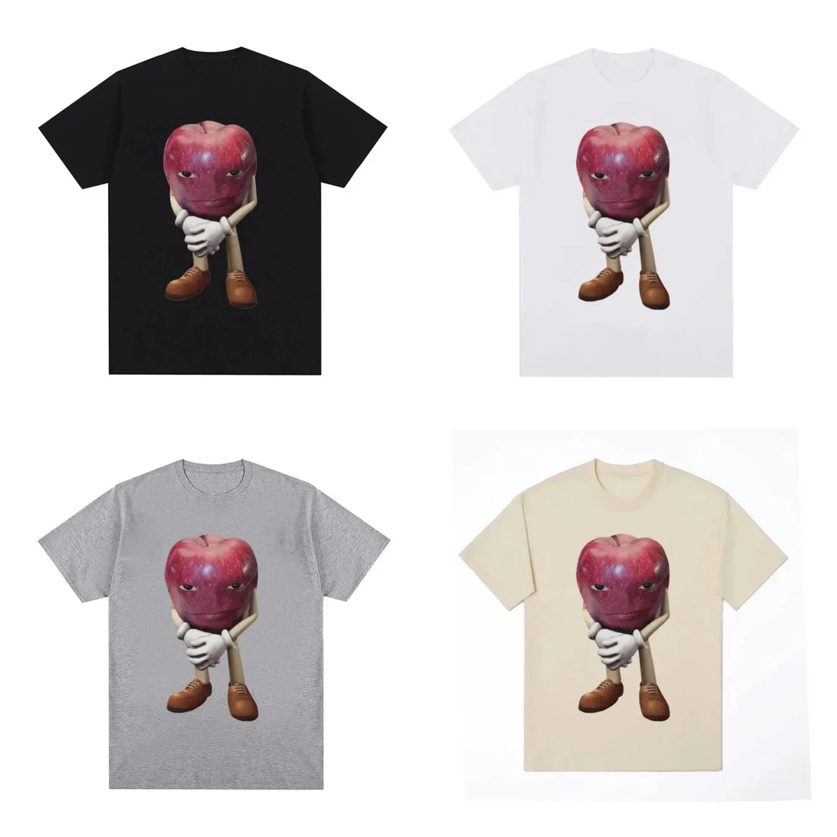 

Apple Face Trend T-Shirt Men's Women's Fashion High Quality T-Shirt Retro Casual Short Sleeve Street Comfortable Loose Top