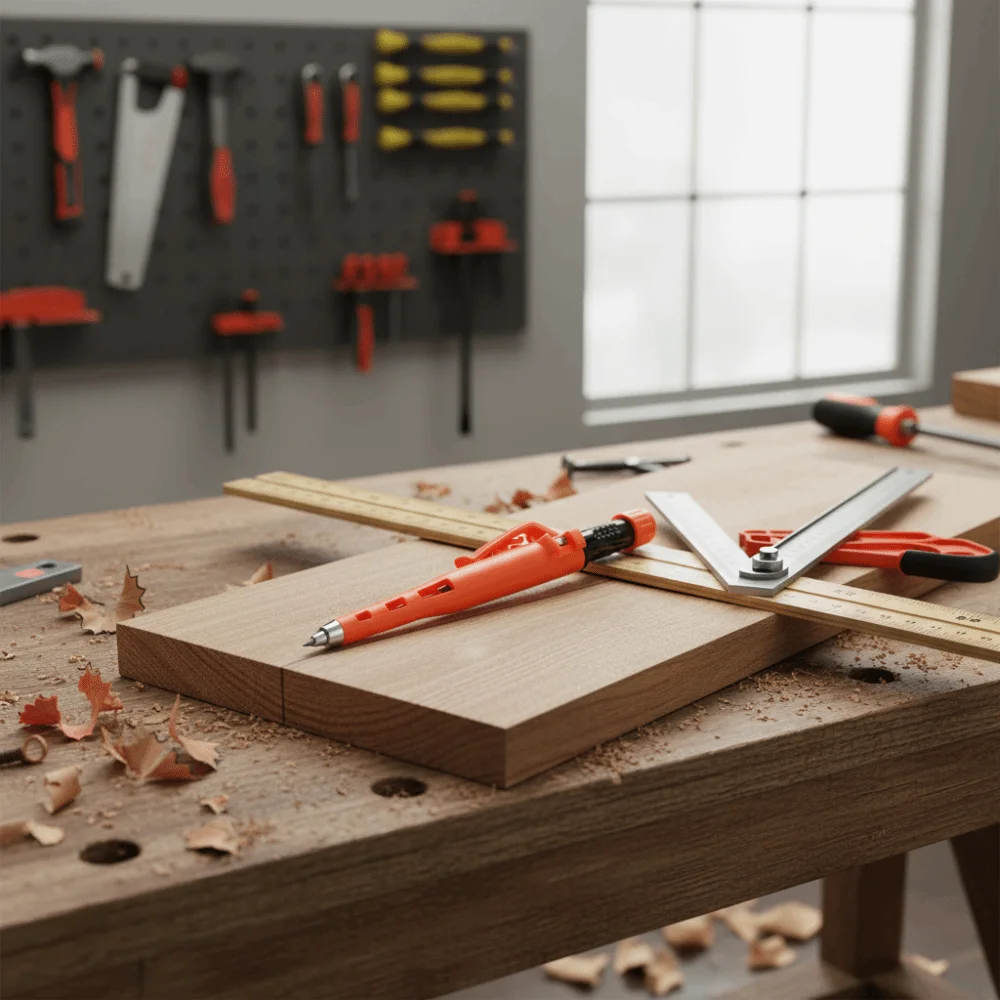 

2.8mm Lead Woodworking Mechanical Pencil Built-In Sharpener New Tip Design Deep Hole Marking Pencil Long Head Protective Case