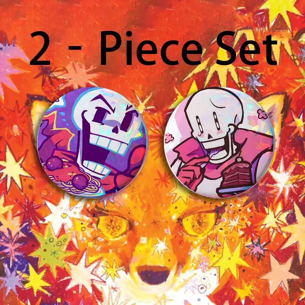 U-Undertale Papyrus Badges 25 32 44 58 75 mm Round Customizable Wholesale Fan goods Self-made fan freebies