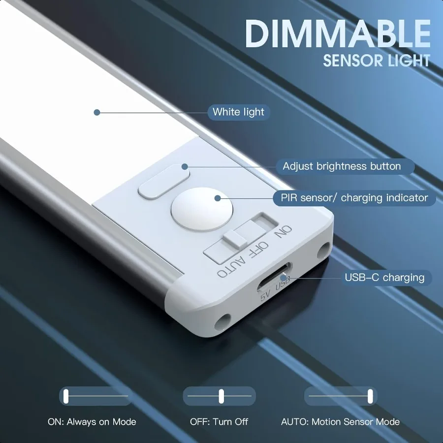 10 بوصة تحت إضاءة الخزانة مستشعر الحركة أضواء الخزانة تحت أضواء العداد