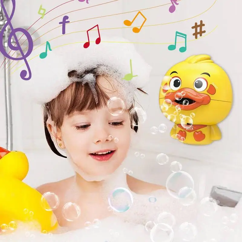 Bubble Duck Bath Toy para bebê, bateria, bolhas de banho com música suave para crianças, criativo máquina de bolhas de banho presentes de aniversário