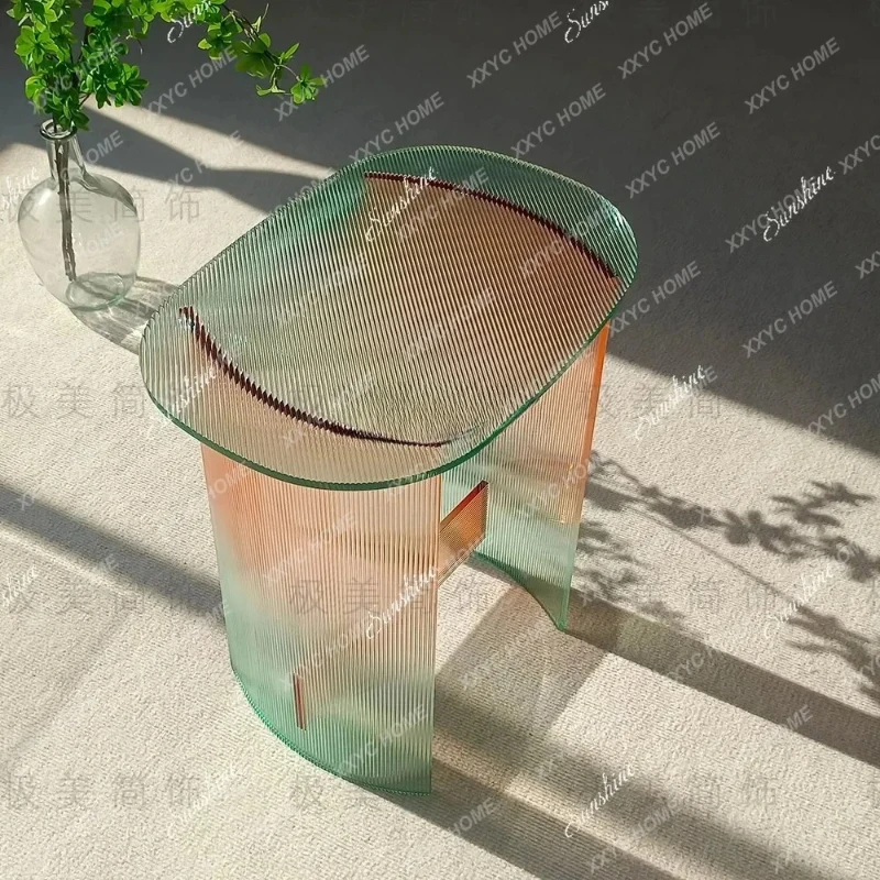 X-S Gradient living room striped acrylic home sofa side table HG