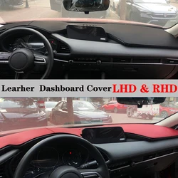 PU Leather Dashmat Automobile Dashboard Cover Dash Mat Anti-UV Carpet Car Accessories For Mazda 3 Mazda3 Axela BP 2019 2020 2021