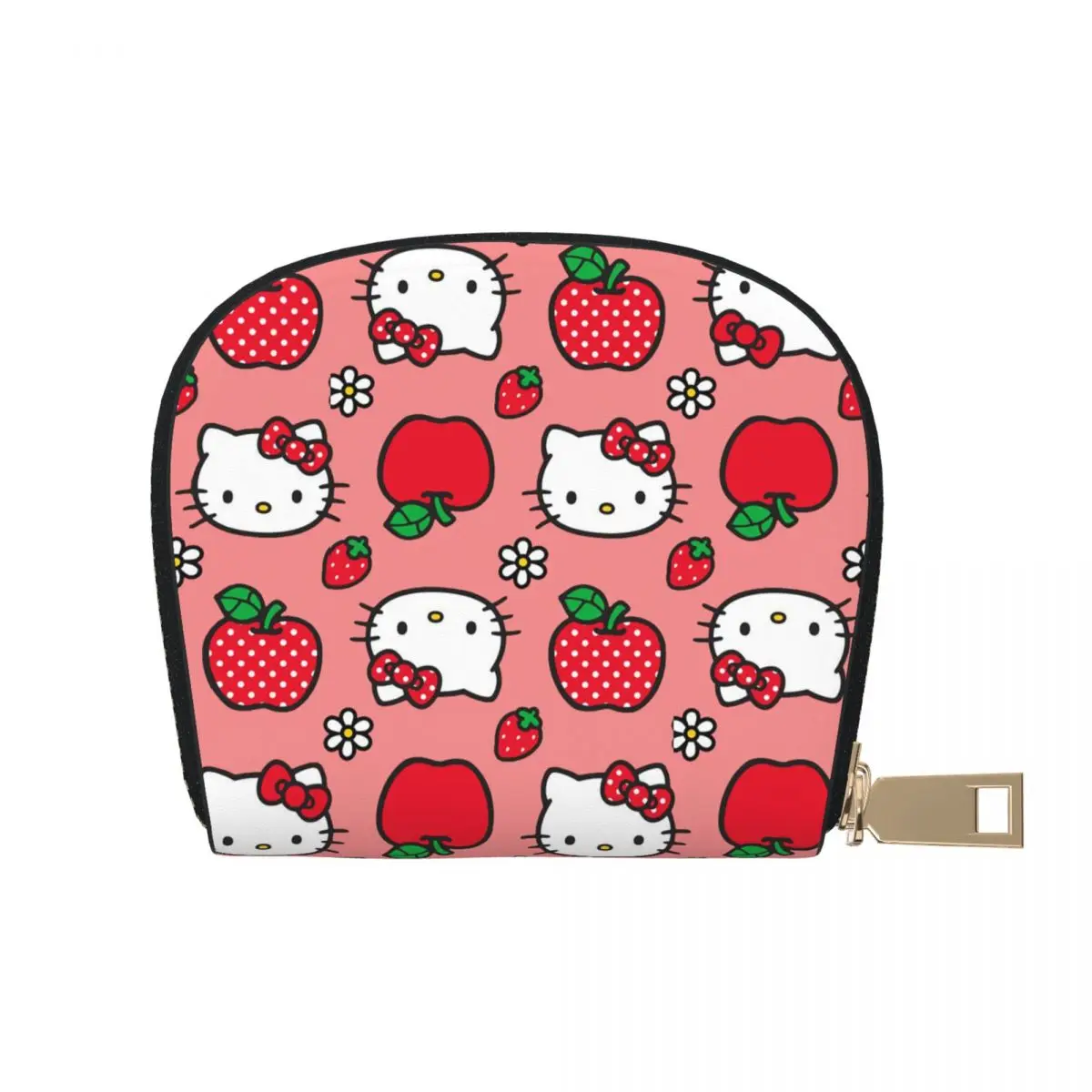 Cute Hello Kitty Leather Coin Card Bag Purse for Girls Women Stylish Sanrio Cartoon Large Capacity Wallet Portable Card Holder