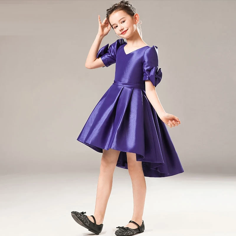 Child Model Catwalk Birthday Party Evening Bubble Sleeve Flower Girl Dress Skirt Princess Pengpeng Gown