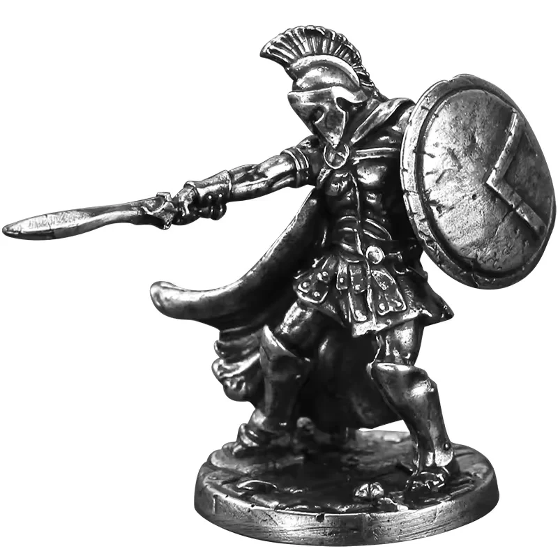 Metal Puppet Spartan Warrior Soldier Model Hand-made Toy Boy Board Game Battle Chess Piece Car Ornaments