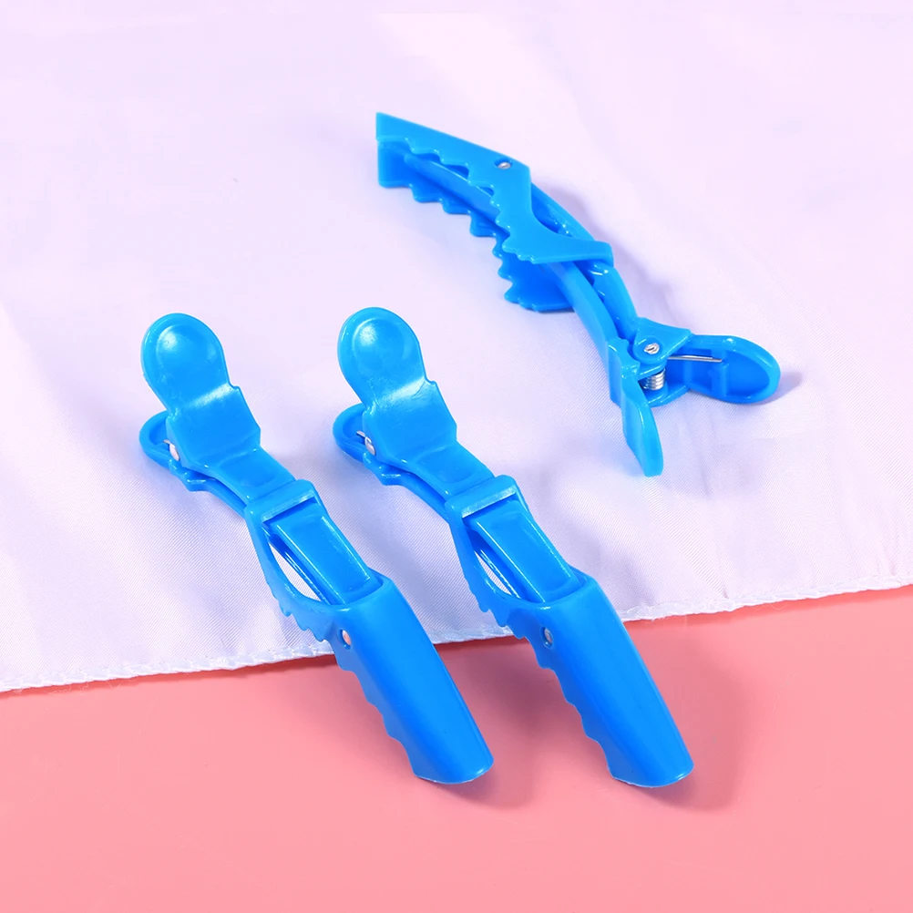 

12 pcs Alligator Clips Durable Plastic Salon Sectioning Professional Blue Accessories Thick Thin Hair Styling Face Washing