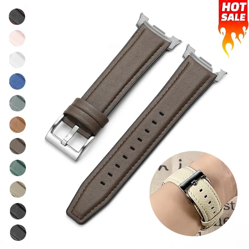 Correa de cuero para Samsung galaxy watch 8 40 44mm /8 classic 46mm banda deportiva para galaxy ultra 2025/7 47mm pulsera de estilo empresarial