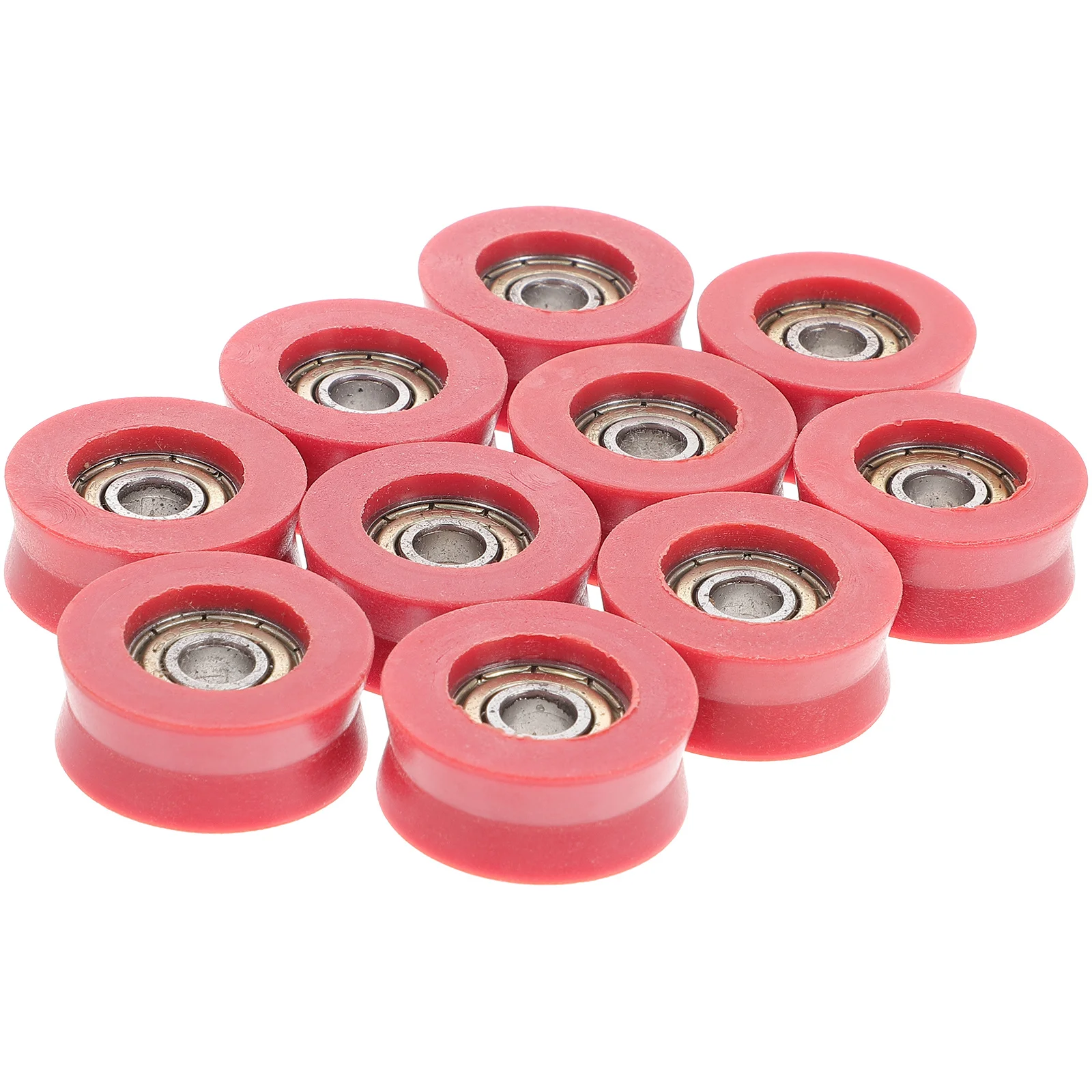 

10Pcs Nylon Bearing Groove Pulleys Sliding Door Rollers for Cabinet Barn Window Sliding Rail Accessories Groove Pulley