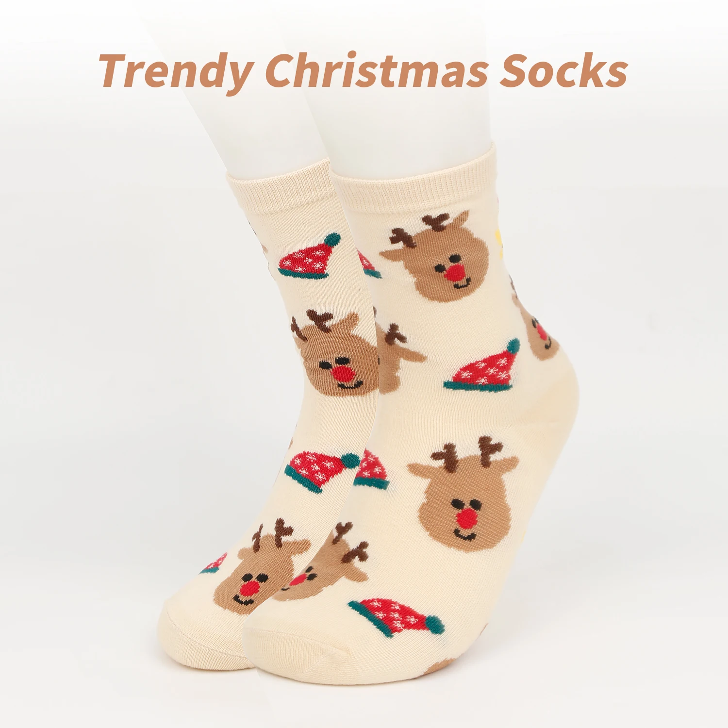 Novelty and Cute Socks Christmas Socks Santa Claus Socks, Christmas Multi Color Cartoon Christmas Cotton Socks