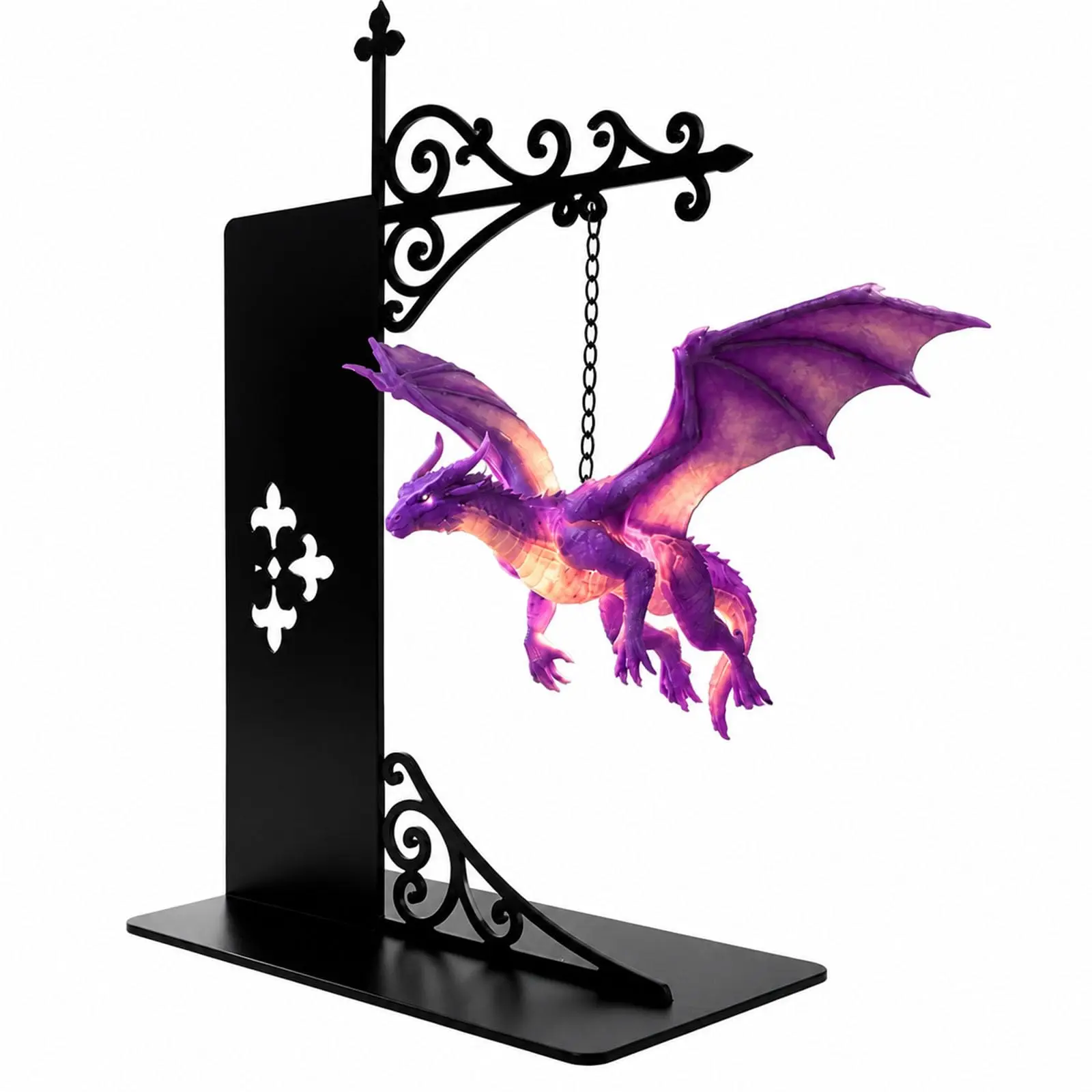 Floating Dragon Bookshelf Lamp With Warm Glow Mythical Creature Figurine Decor For Fantasy Reading Nook