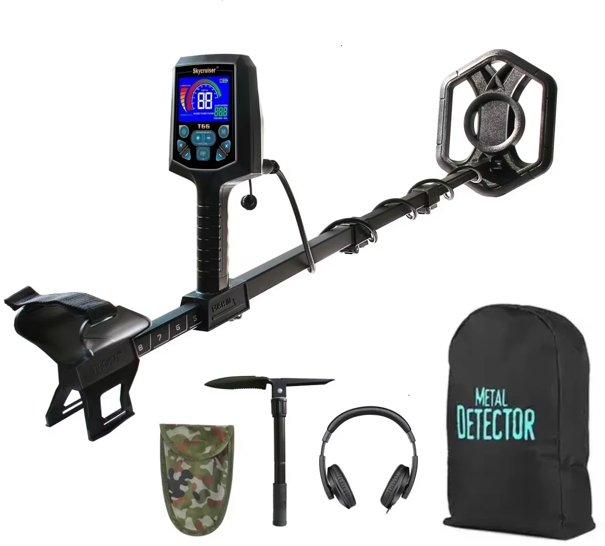 

Adults Metal Detector Skycruiser T66 Industrial Gold Detector 3 Meters Deep Long Range Search Metal Detector De Ouro