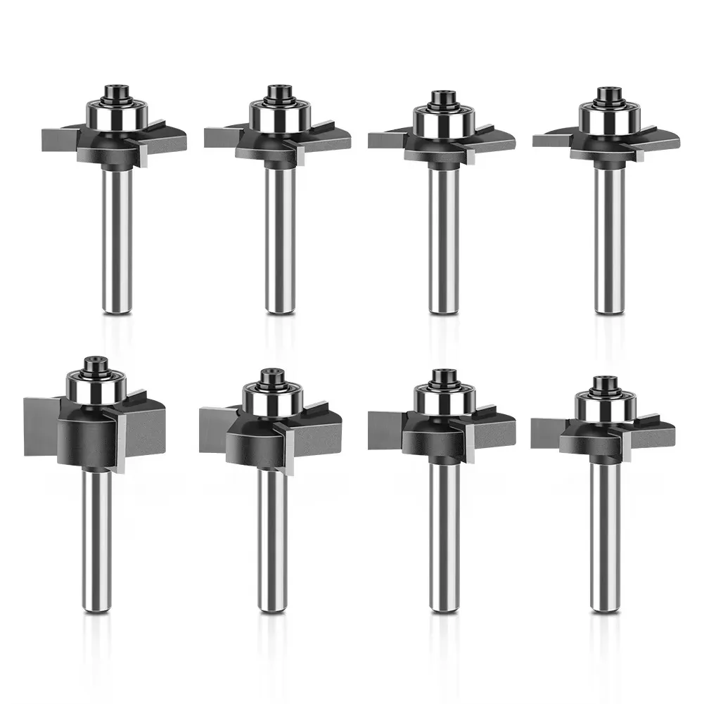 1pc 6mm 1/4 "Shank Three-edge Ball T-milling Router Bit Door Set Begonia Angle Milling Router Bit Woodworking Milling Router Bit