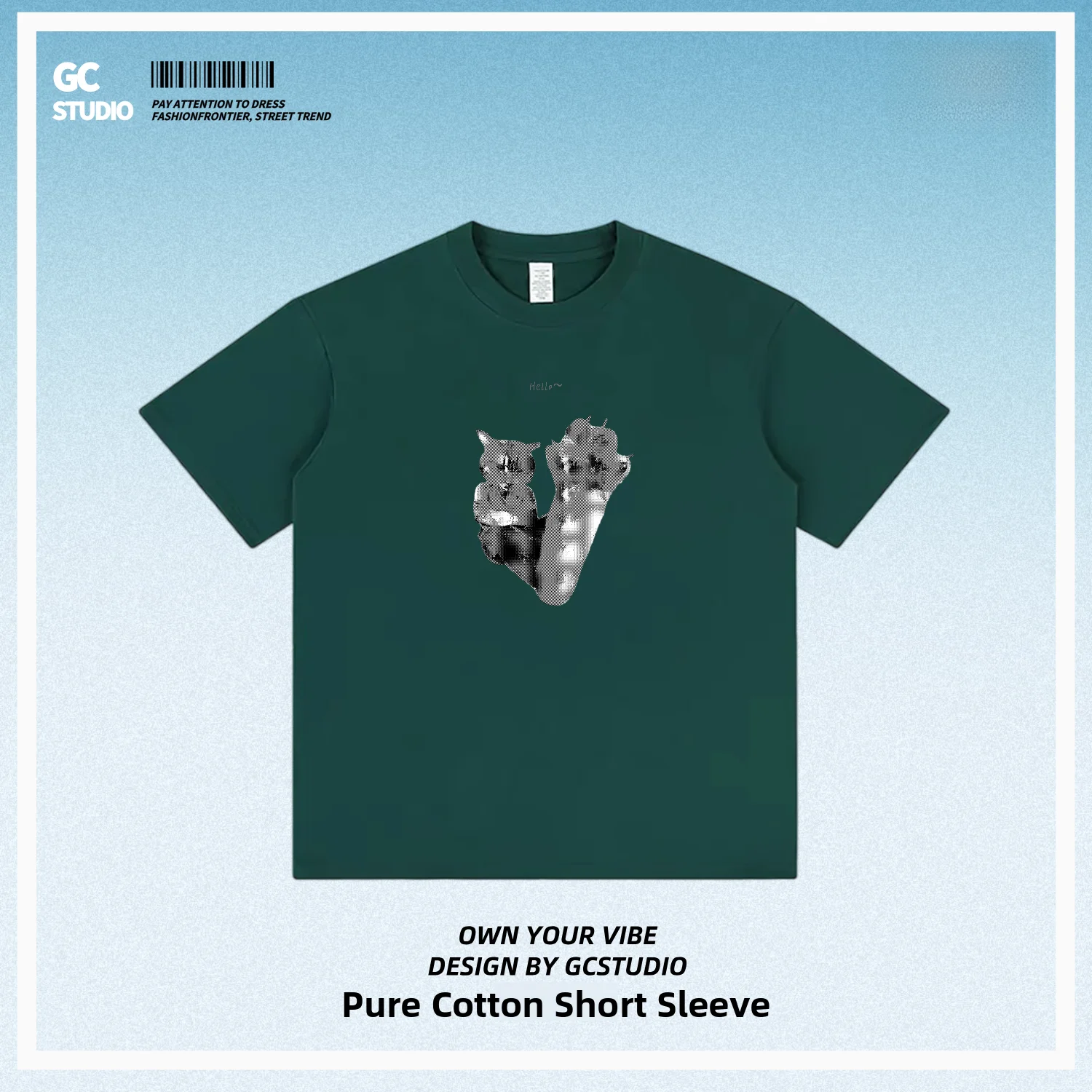 Cute  Meme Print Loose Fit Pure Cotton Short Sleeve T-Shirt Unisex Commute Casual Breathable Men's Fashion Summer Top