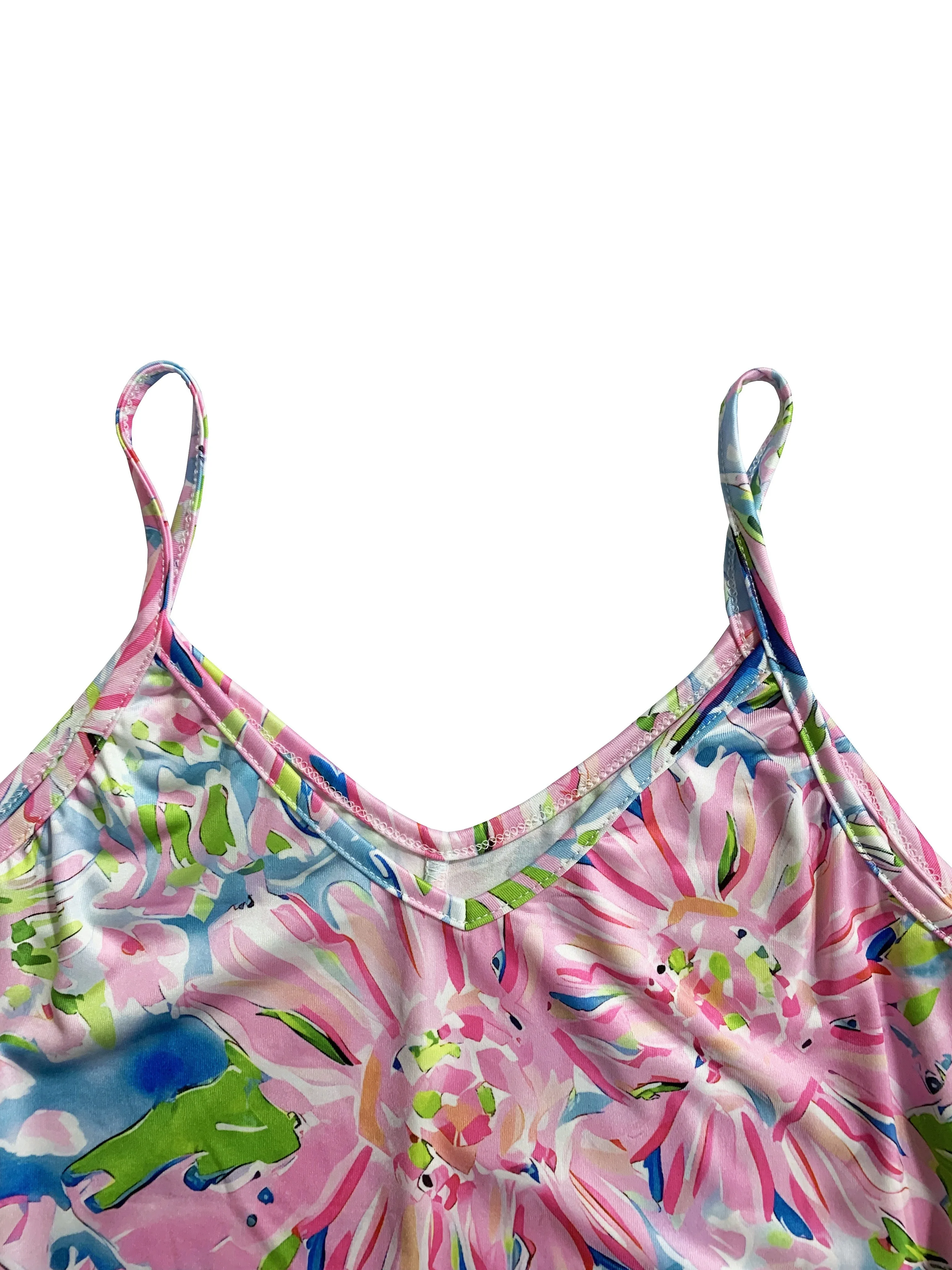 ชุดเดรส Cami พิมพ์ลายดอกไม้ของผู้หญิง ชุดเดรสแขวนแขนกุดสไตล์วันหยุดสําหรับฤดูใบไม้ผลิและฤดูร้อน