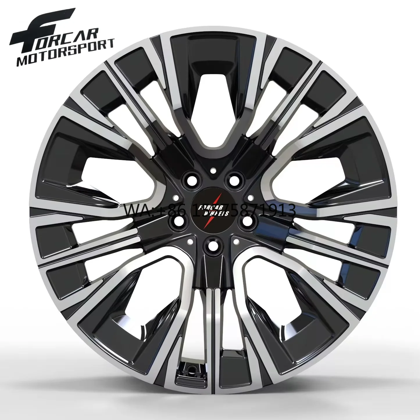 

Глянцевые черные кованые диски Forcar Motorsport с обработанной поверхностью, новый простой дизайн, 16-24 дюйма, легкие, большой объем, для автоспорта