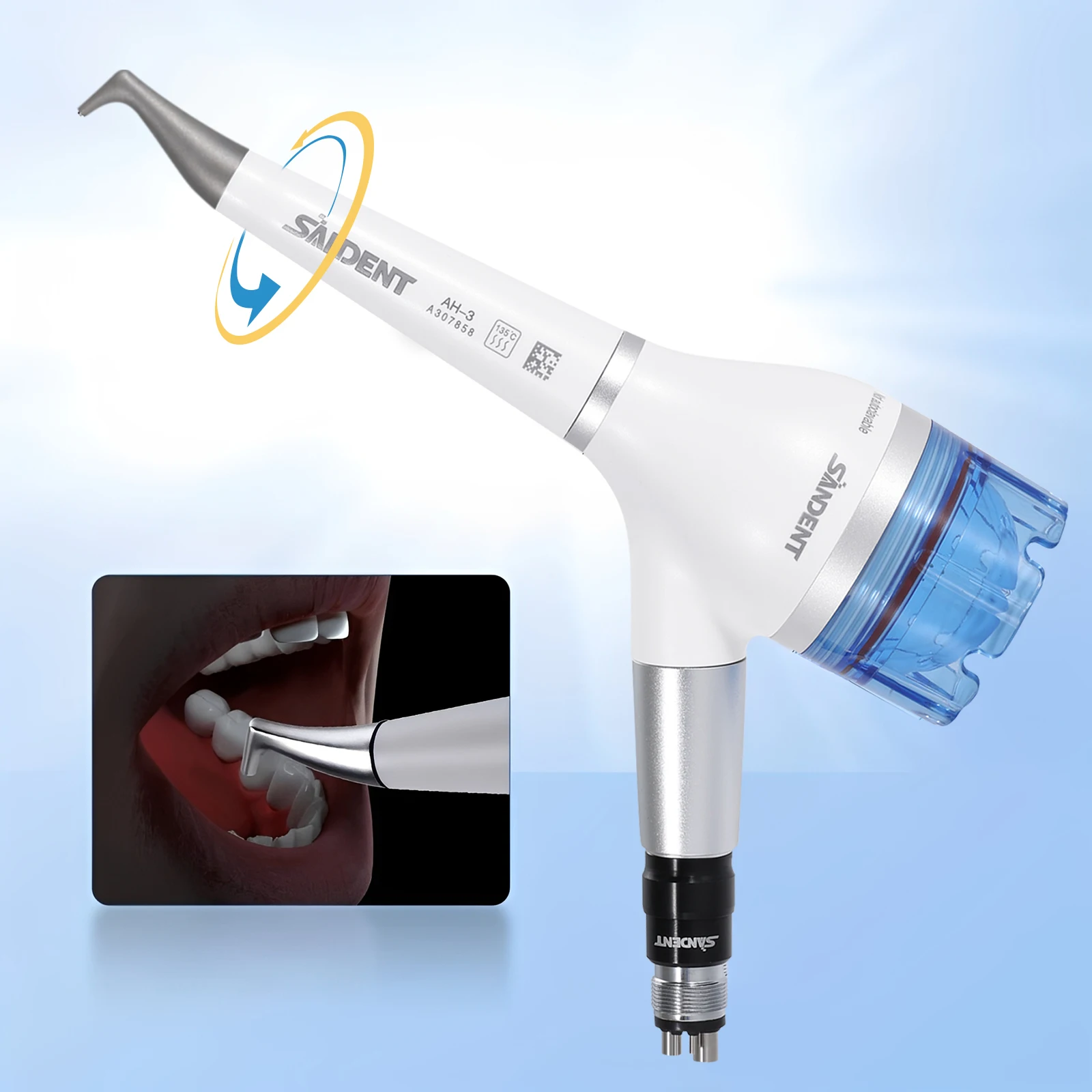 Dental Air Flow Hygiene Prophy Teeth Polishing Jet Polisher Handpiece Dental Sandblaster Fit EMS 4 Holes Quick Connect