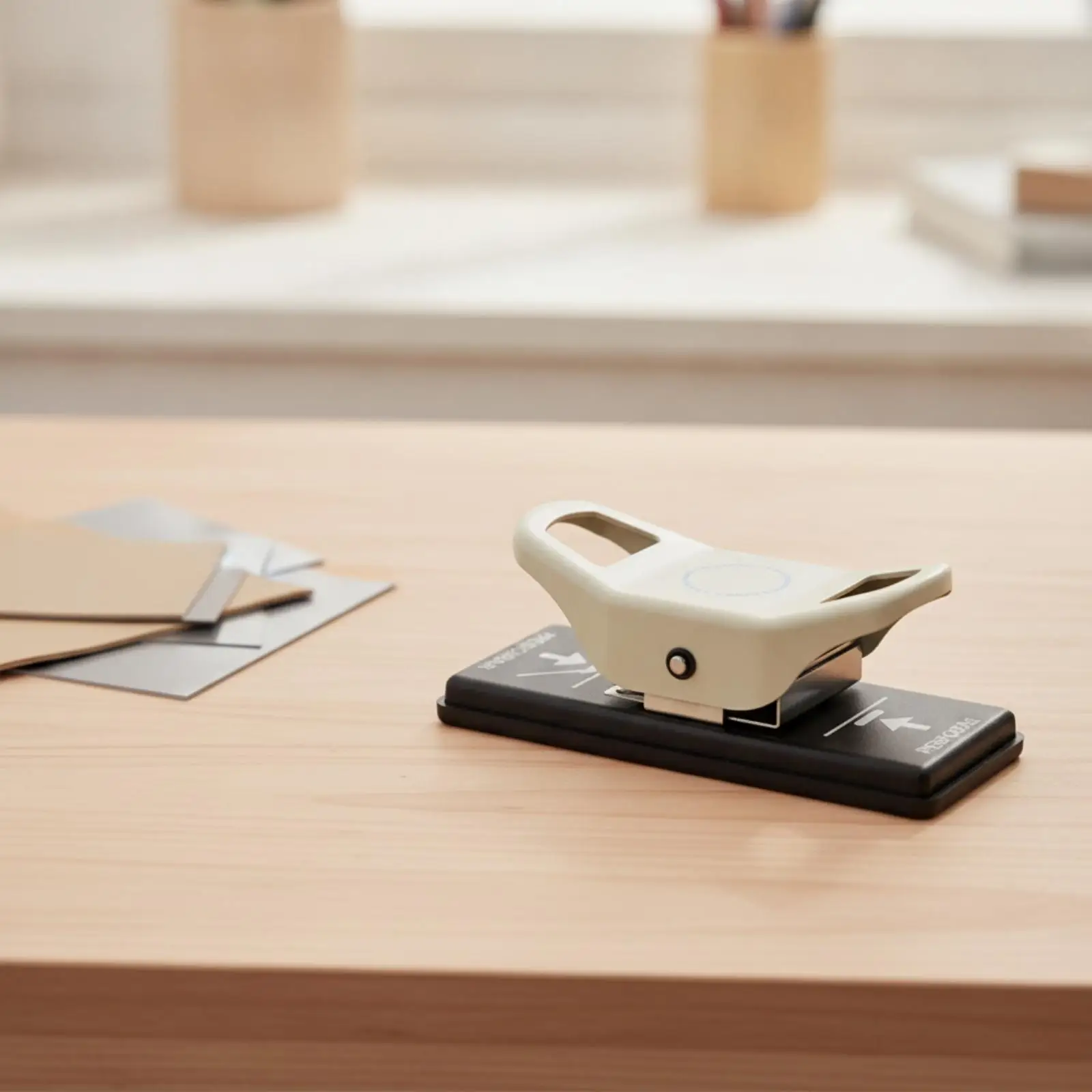 Manual Desktop Hole Punch All Metal Body Corner Cutter Slot Maker for Office Craft Table Use