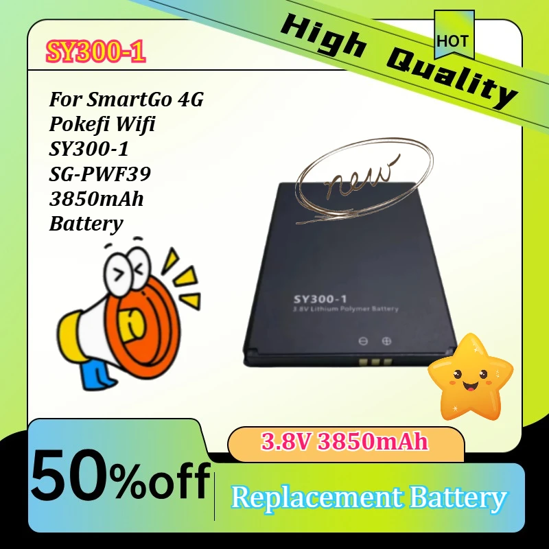 New SY300-1 3.8V 3850mAh  For SmartGo 4G Pokefi Wifi SY300-1 SG-PWF39  Battery  High Quality Battery