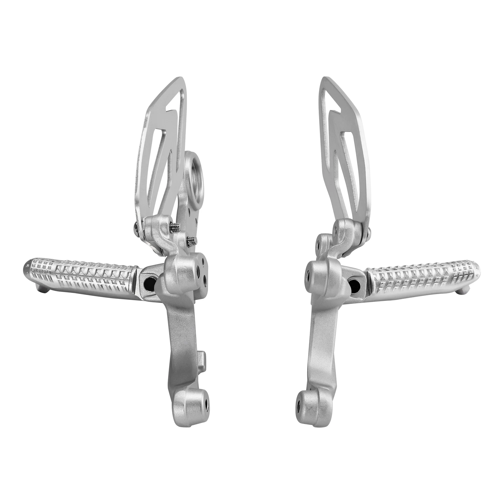 Motorcycle Silver L&R Front Driver Powder FootPeg Rest Bracket Set For BMW S1000RR 2015 2016 2017 2018
