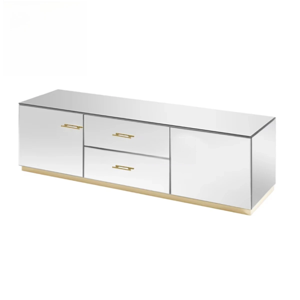 Classic Glass Mirror Mirrored TV Stand