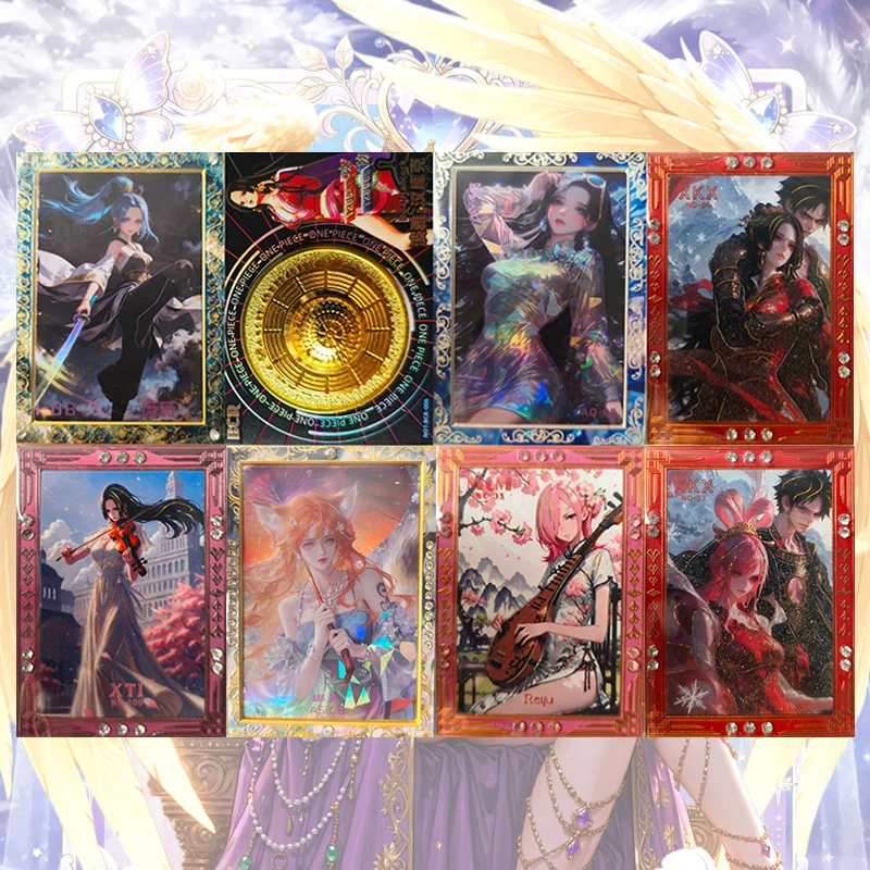 Anime One Piece DYN KNW AQ XKX HP Cards Metal Cards Hancock Nami Kalifa Vivi Perona Robin Uta Reiju Shirahoshi Collection Cards