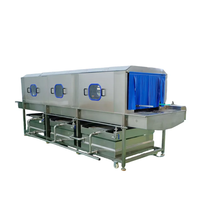 Automatic Continuous Tunnel Crate Cleaning Machine Plastic Basket Tray Washer and Air Dryer