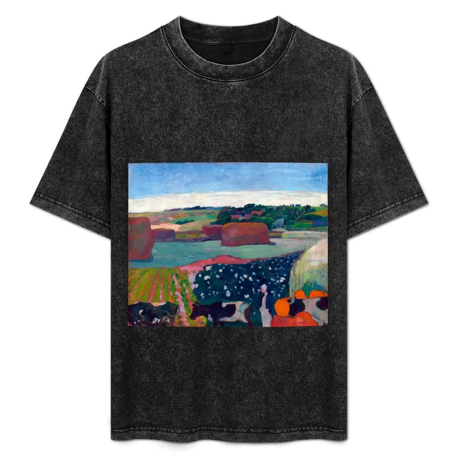 

Paul Gaugun Landscape at Le Pouldu T-Shirt Active Sports Short Sleeve Cotton Shirt