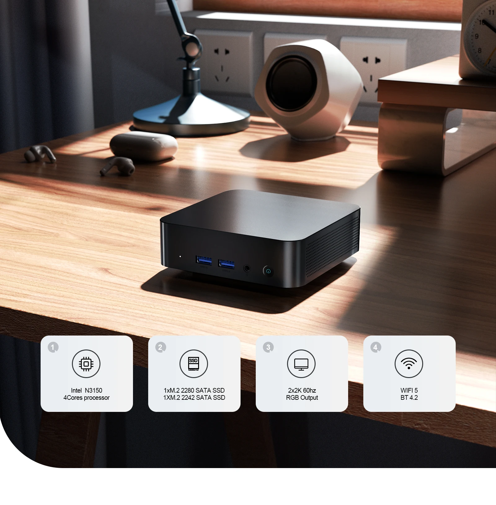 Chatreey T9 Mini PC Intel N3150 WIFI5 Windows 11 Ultra Small