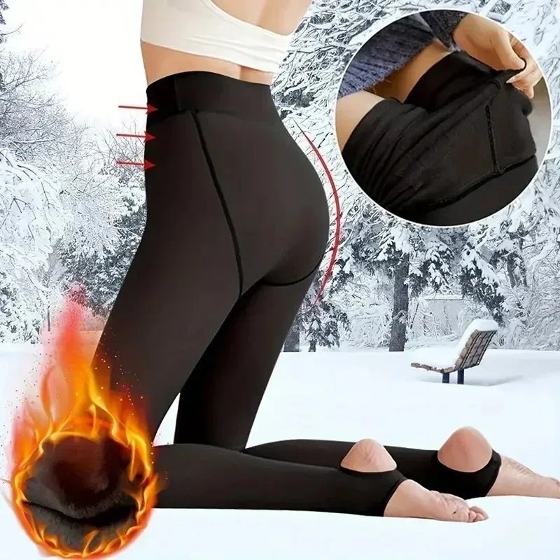 Thermal Stockings Woman Fleece Tights Sexy Winter Warm Pantyhose Translucent Slim Thickened Tights Elastic Plush Pantyhose Women