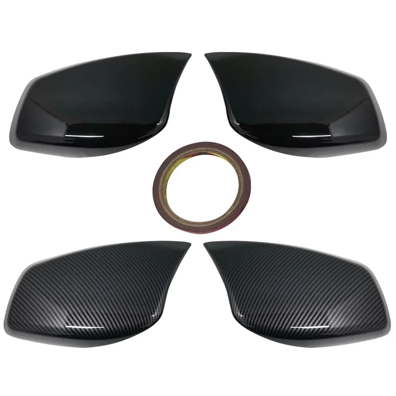 Fibra de carbono invertendo espelho retrovisor capa caps para bmw série 5 e60 e61 e63 e64 2004-2008