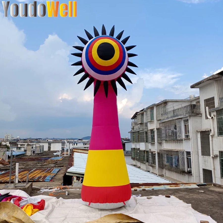 The inflatable purple, yellow and orange -colored monsters are 4 meters high, and can be customized and added LED