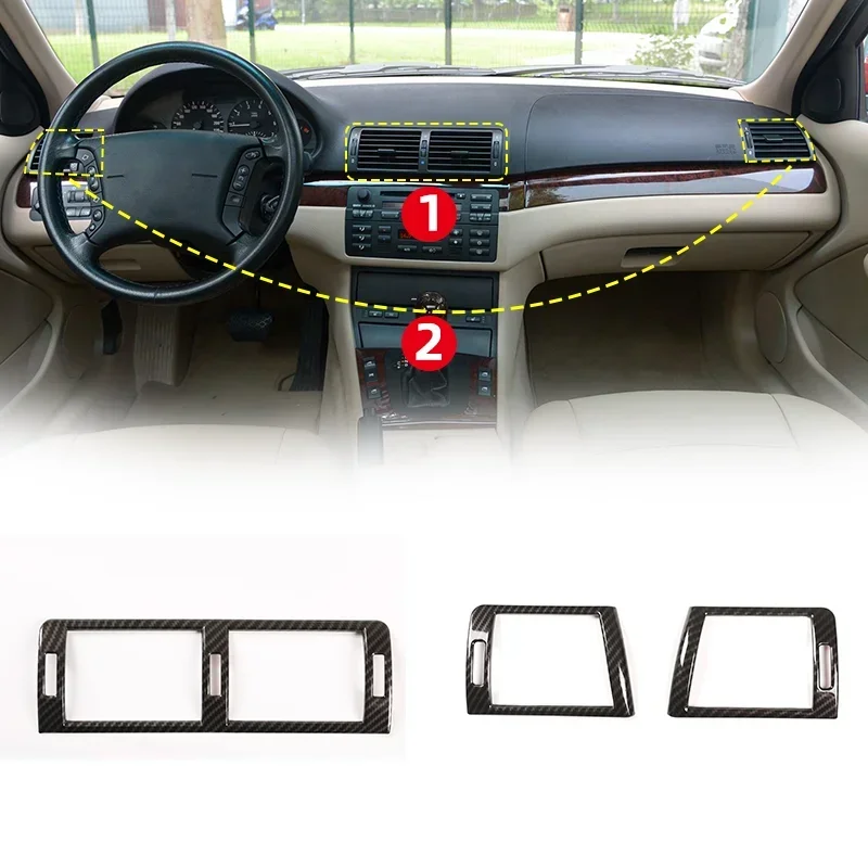 

For BMW 3 Series E46 1998-2004 ABS carbon fiber car center control air outlet frame side air outlet frame interior accessories