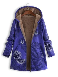 Women Winter Coat Folk Custom Female Hooded Cotton Jackets Casual Office Lady Hoodies 4XL 5XL Velvet Outerwear Ropa De Mujer