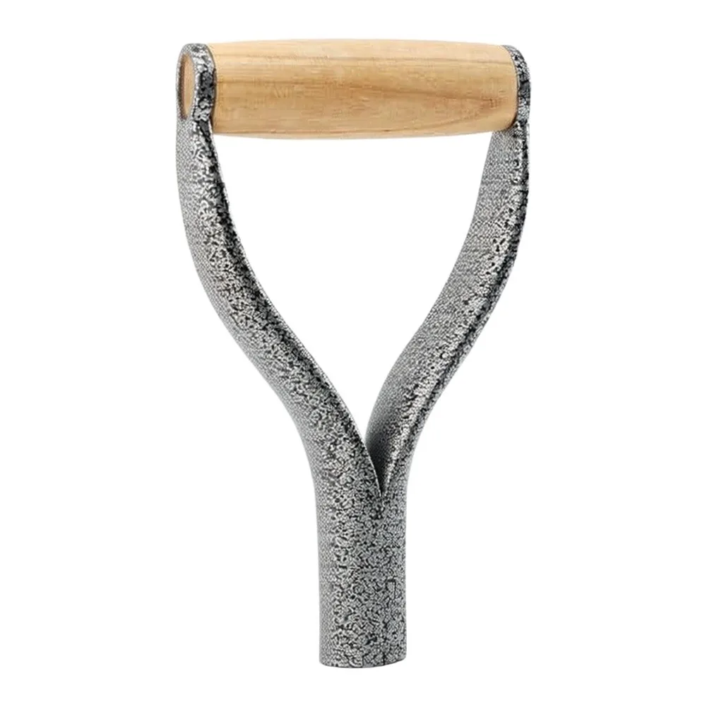 1PCS Silver Y-Grip Shovel Handle Non-Slip Iron-Spade Grip Tool Parts For Garden Fork Digging Tool Replacement Part ﻿