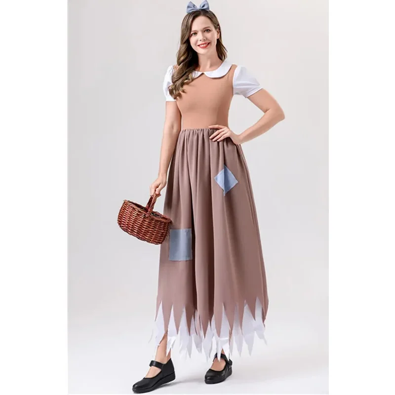 AD1 Хэллоуин Аниме Сказки Фантазия Принцесса Золушка Косплей Костюм Пурим Карнавал Девичник Пугало Необычные Платья5@rD~