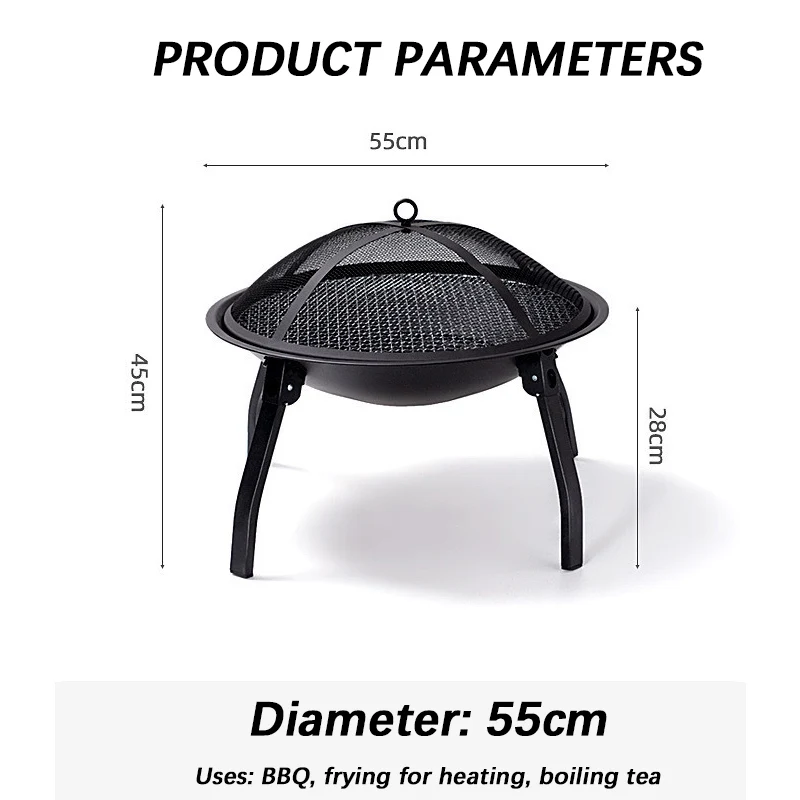 Imagem -04 - Churrasqueira Portátil ao ar Livre Fogão de Churrasco Poço de Fogo de Dividido Dobrável Cozinhando Suprimentos Camping Charcoal Grill Burner Aço Inoxidável