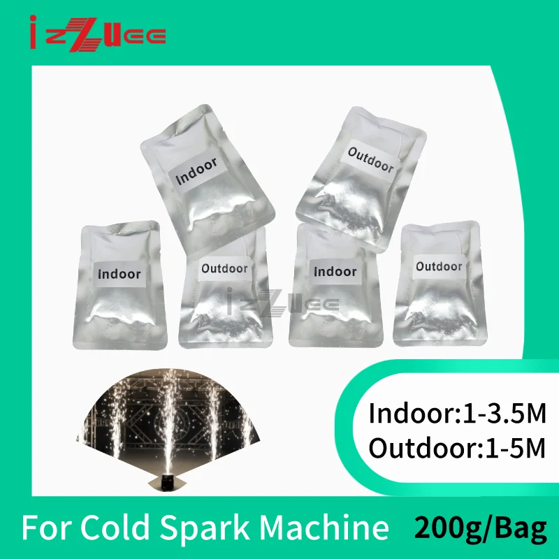 1-200 пакетов для использования в помещении и на открытом воздухе, холодный искровой аппарат, композитный титановый порошок для выступлений на сцене, 200 г/или 100 г
