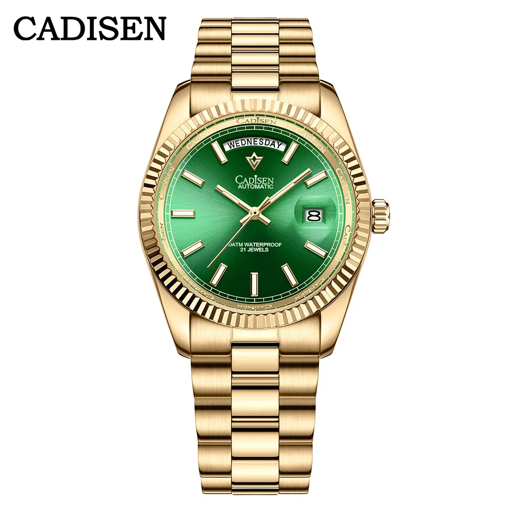 CADISEN 2021 New watch log type men\'s mechanical watch MIYOTA 8285 Japanese movement sapphire glass waterproof watch